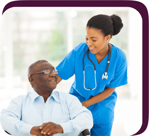 Caregiver with senior