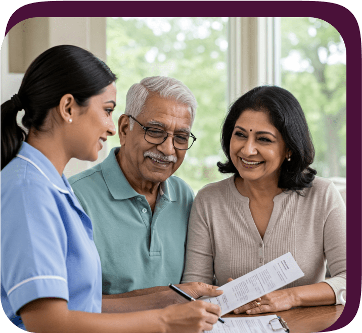 Caregiver with senior